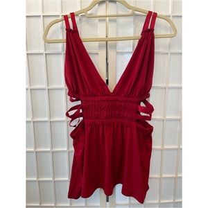 Express- Red cutout top. Size Medium